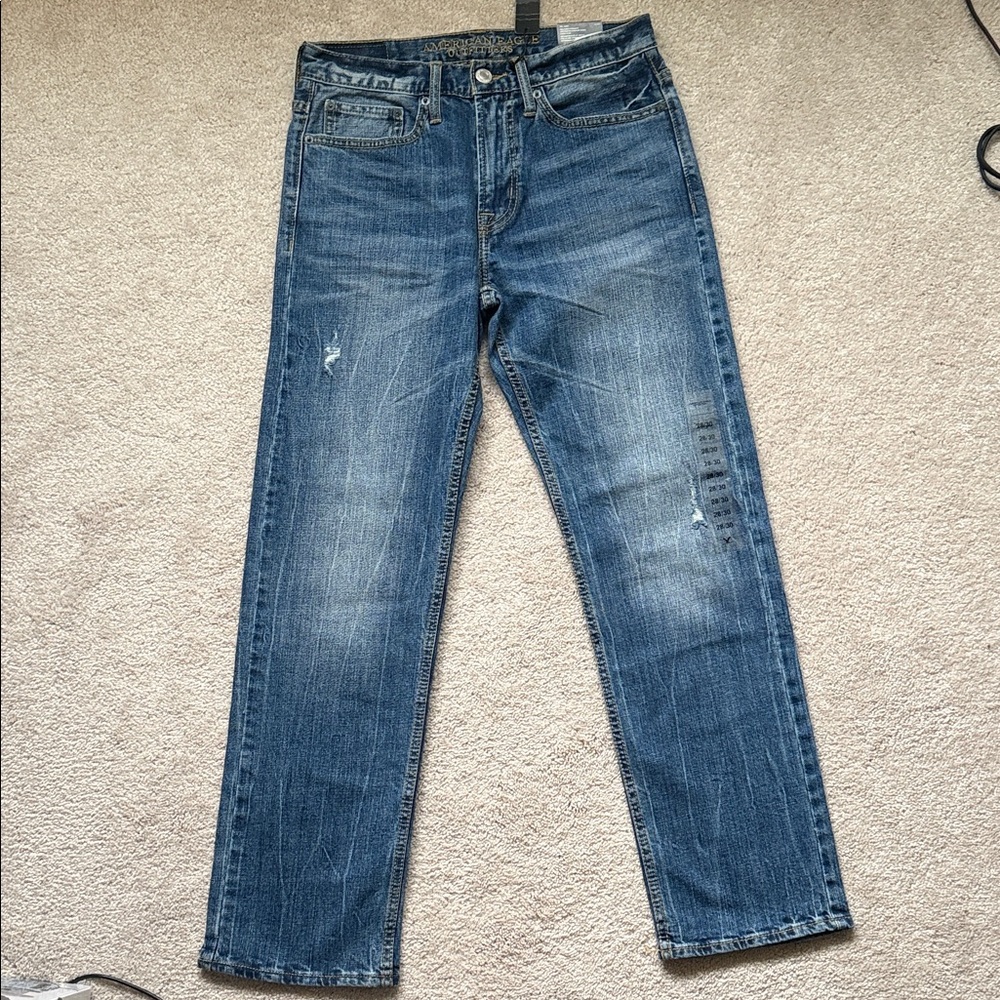 American Eagle Outfitters Men's Medium Blue Straight Jeans
